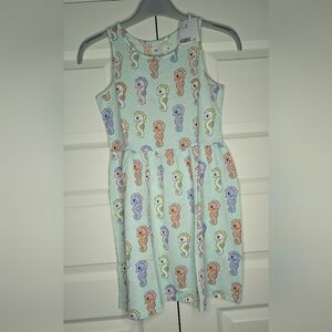 NWT H&M 8/10 Girls Mint Tank Top Dress Seahorses